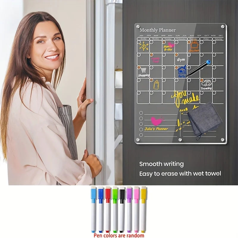 ClearBoard™ - Magnetic Acrylic Calendar for Fridge