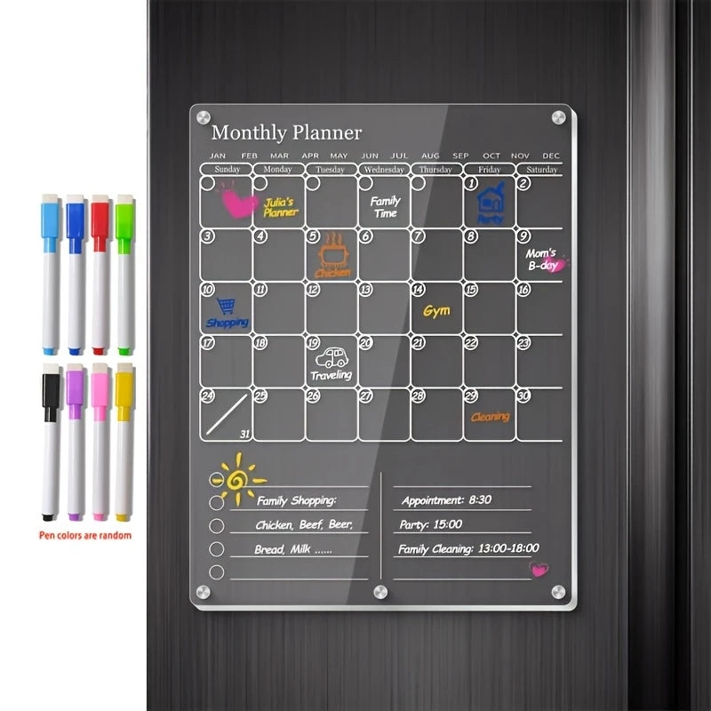 ClearBoard™ - Magnetic Acrylic Calendar for Fridge