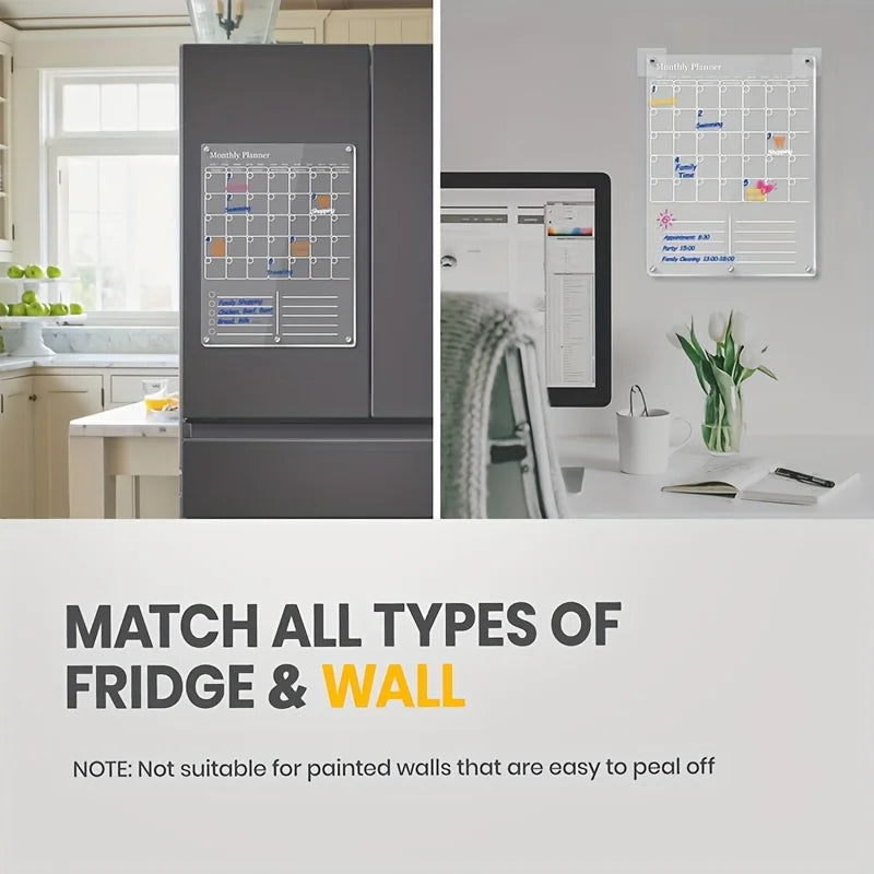 ClearBoard™ - Magnetic Acrylic Calendar for Fridge