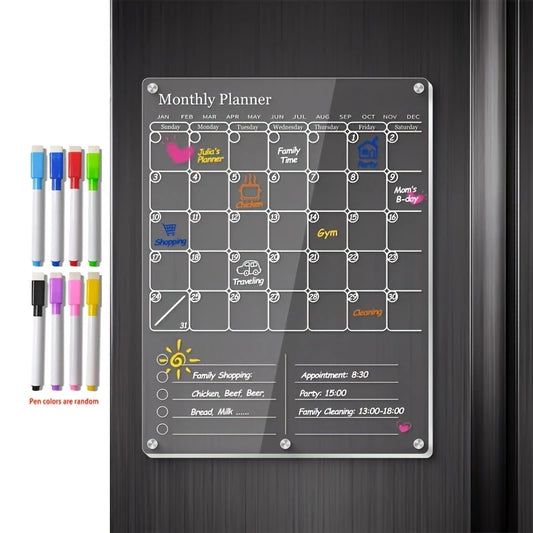 ClearBoard™ - Magnetic Acrylic Calendar for Fridge